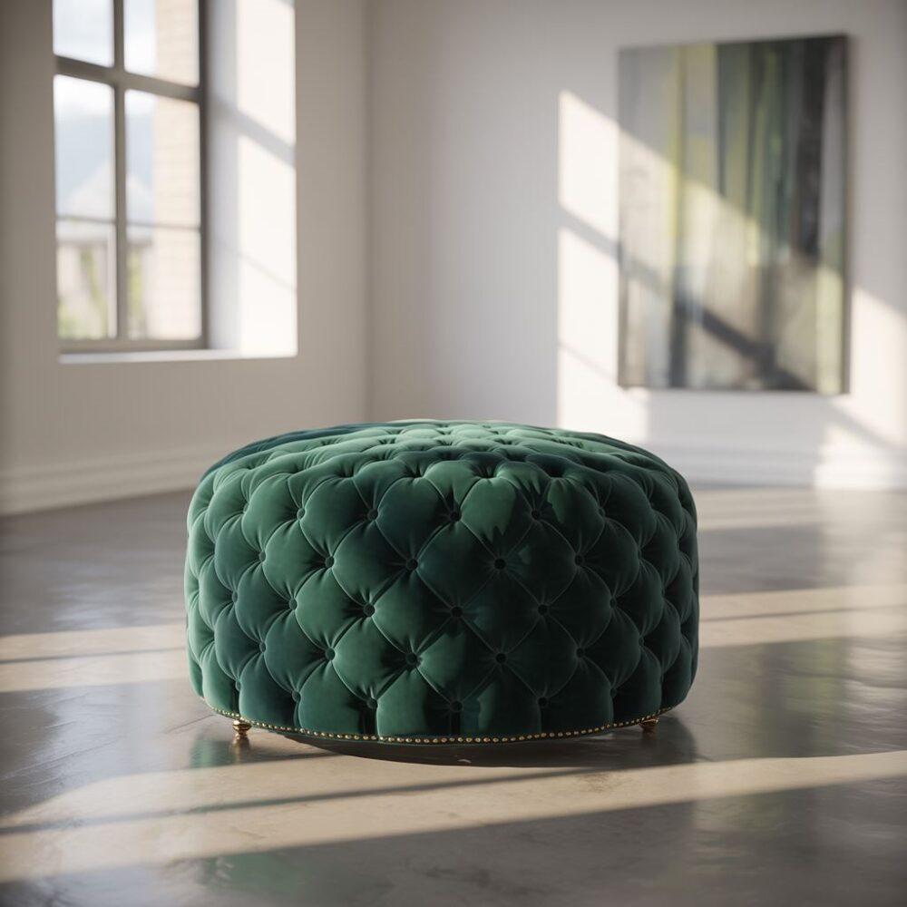 Pufa w stylu chesterfield