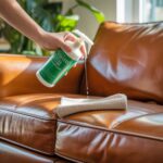 aplikacja odżywki do skóry na sofę